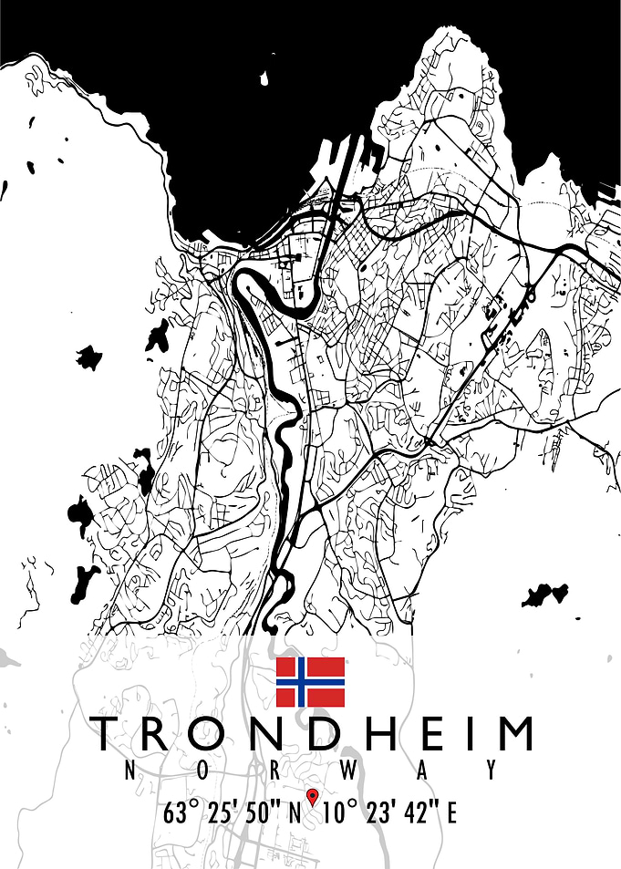 TRONDHEIM MAP NORWAY