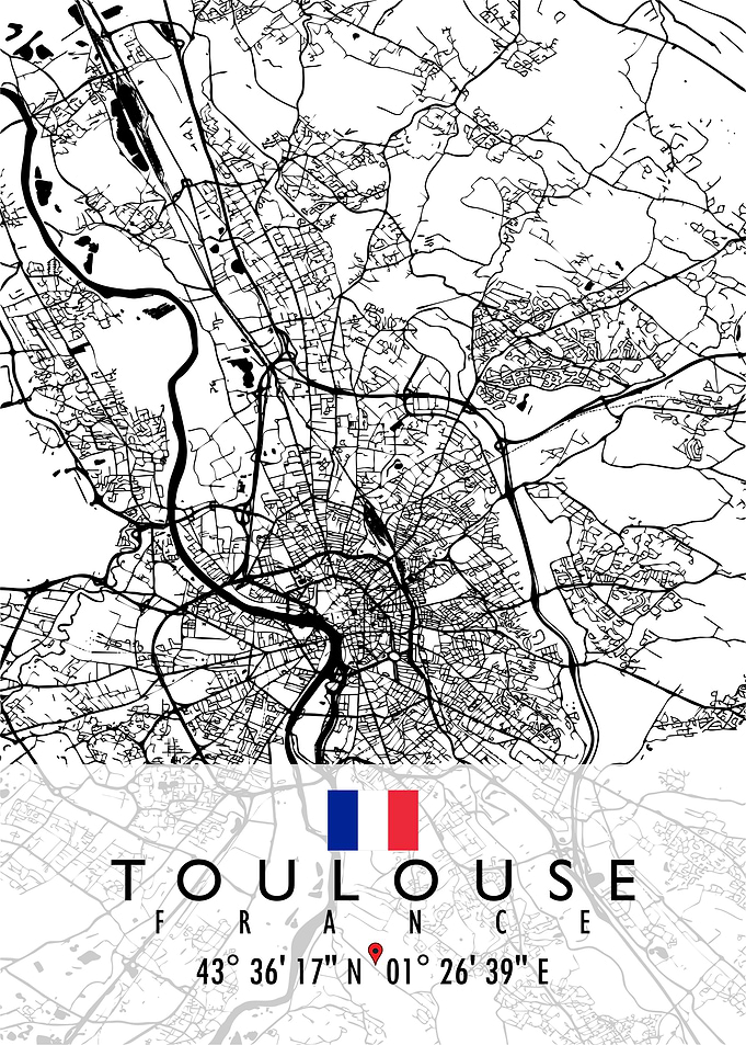 TOULOUSE MAP FRANCE