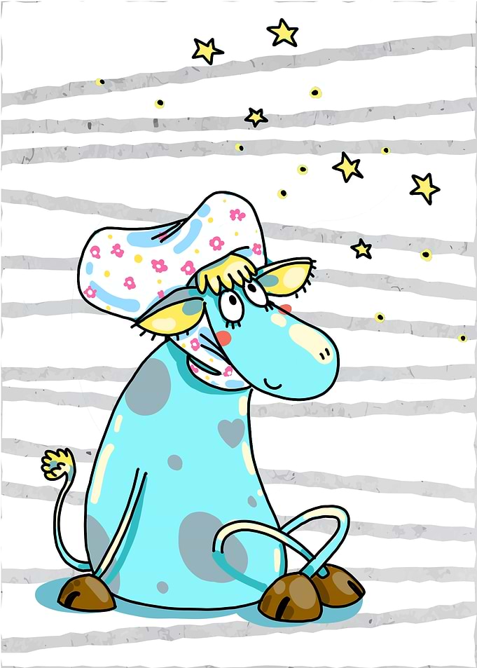 Cute Cow Stars Watching