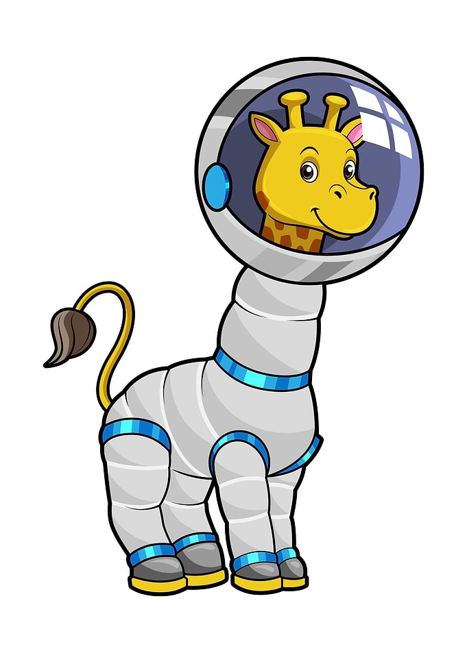 Giraffe Astronaut Glass