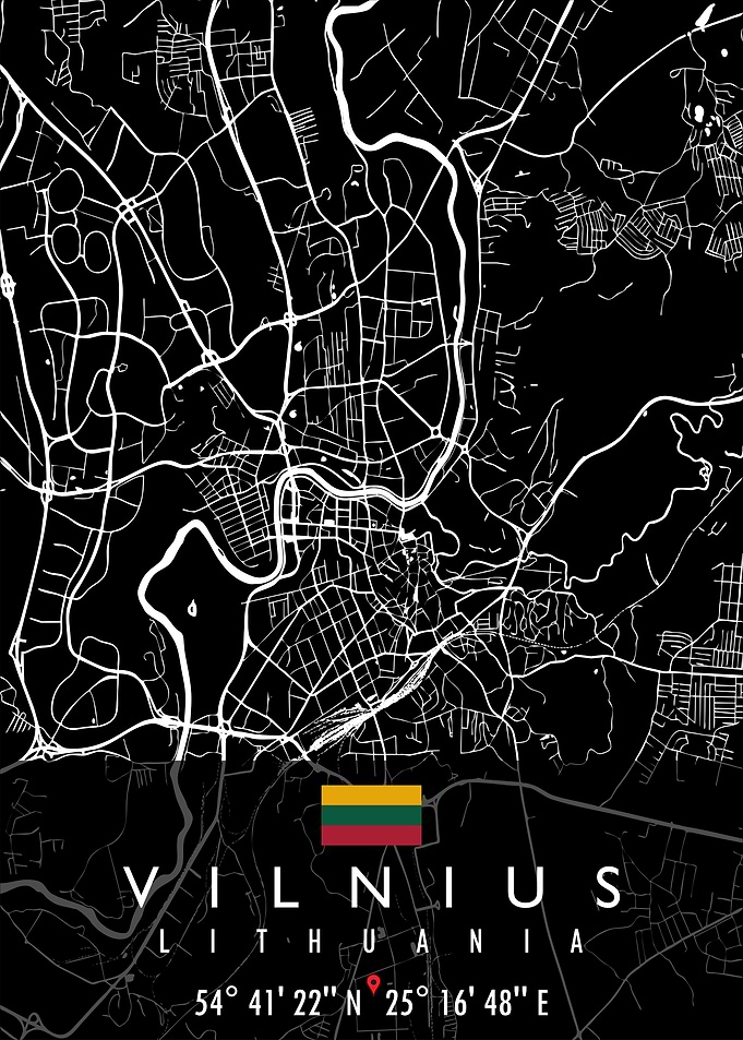 VILNIUS MAP LITHUANIA