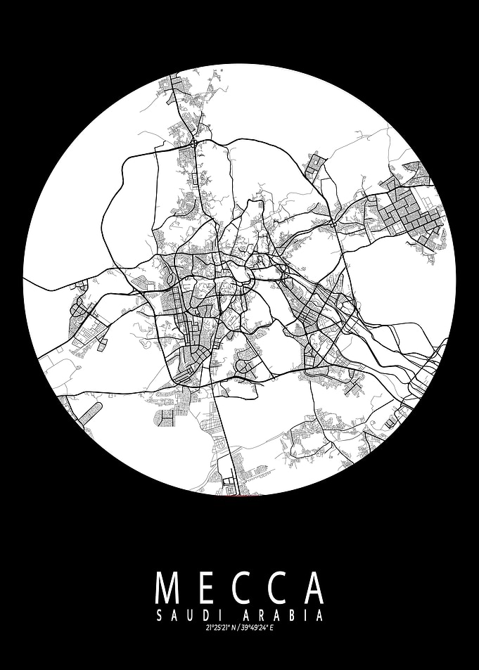 Mecca City Map Full Moon