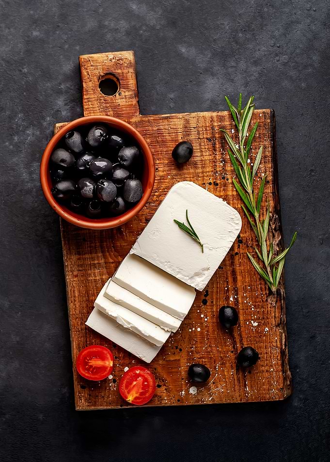 Olives and feta cheese