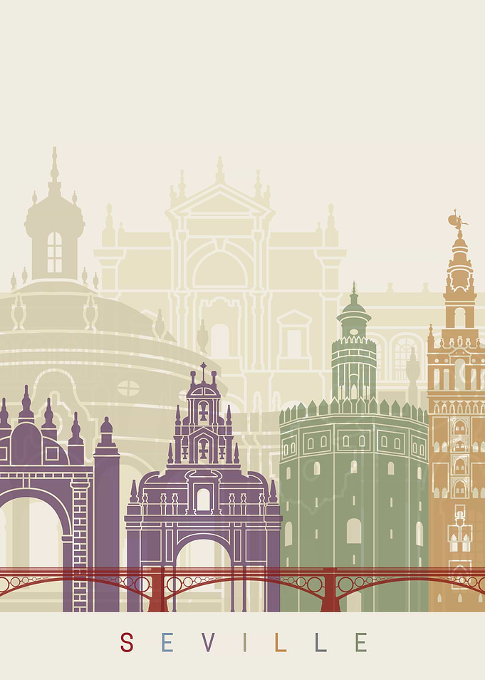 Seville skyline poster