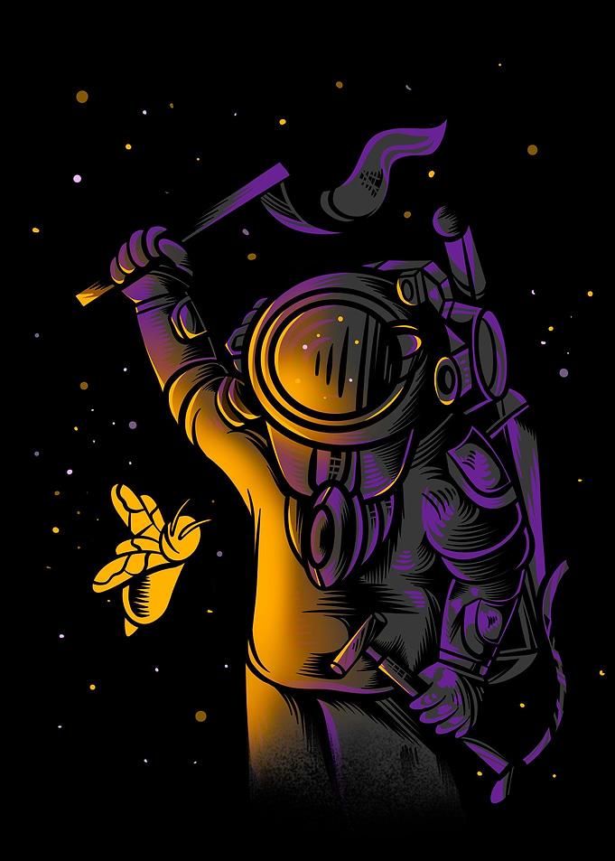 bee hunting on space