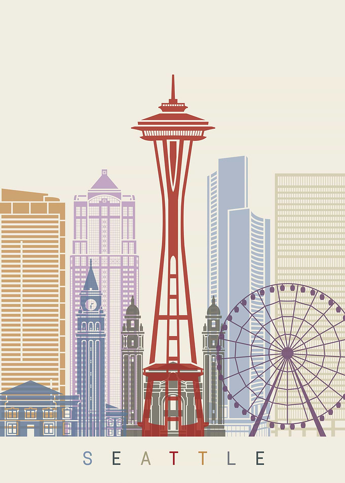 Seattle skyline poster