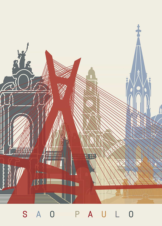 Sao Paulo skyline poster