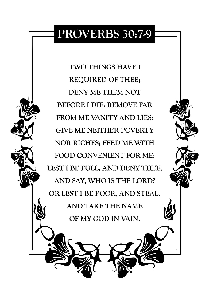 Proverbs 30 7 9