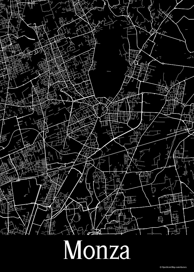 Monza Italy Black Map