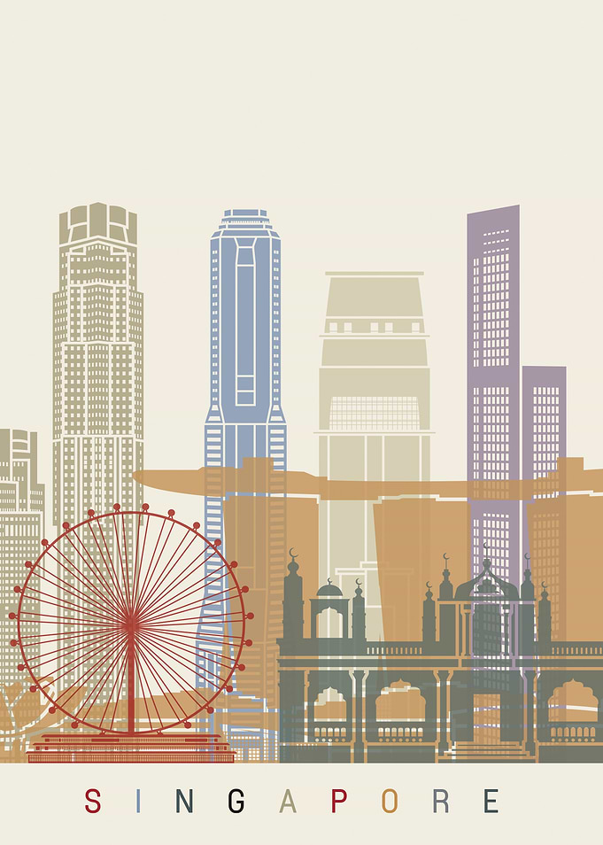 Singapore skyline poster