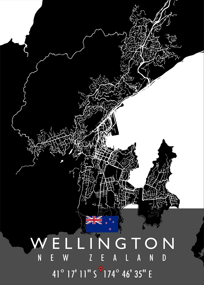 WELLINGTON MAP NEW ZEALAND