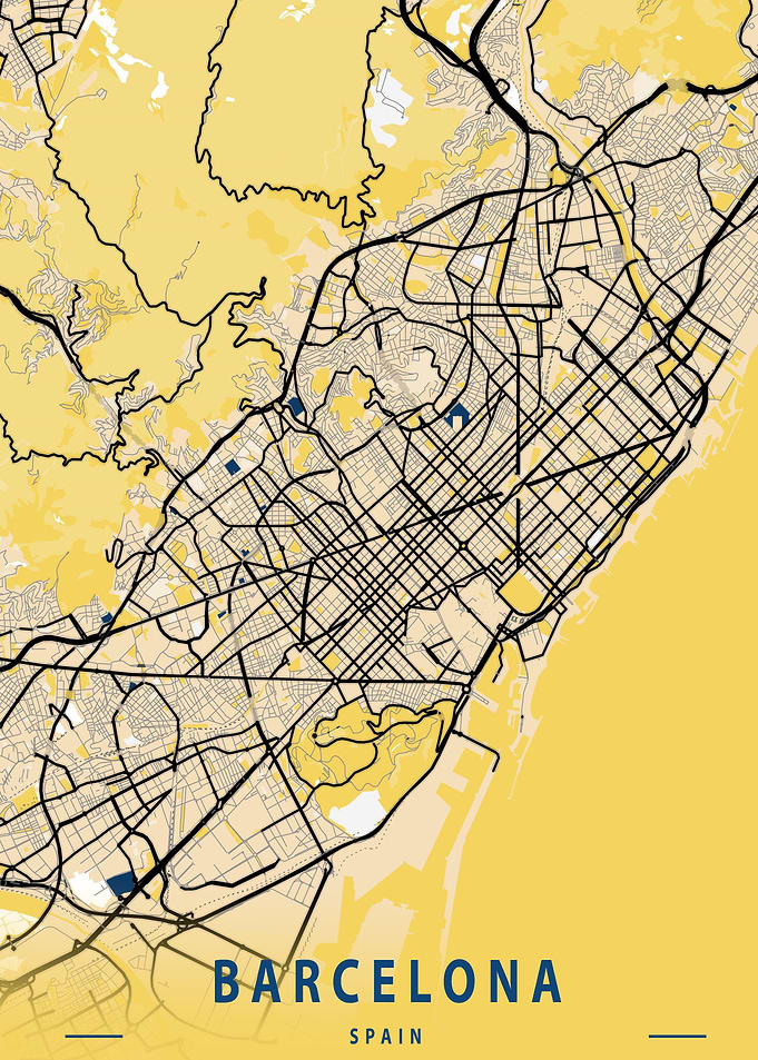 Barcelona Spain City Map