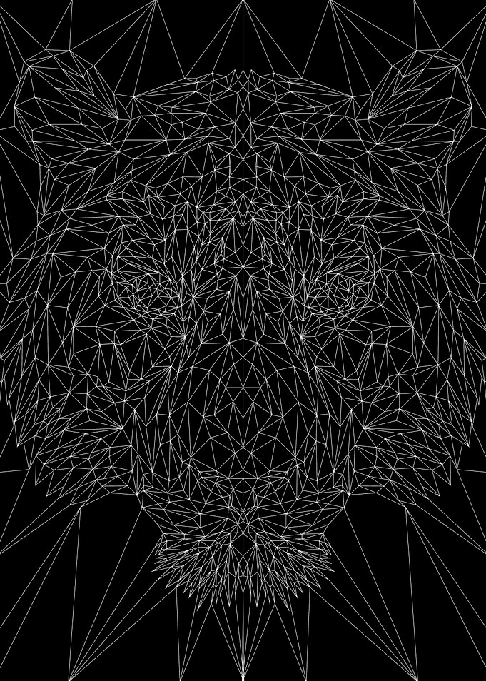 Tiger Low Poly Line