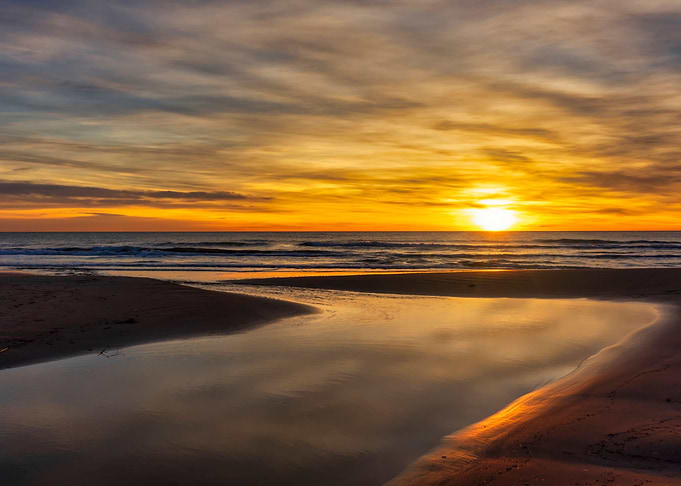 Beach sunset landscape