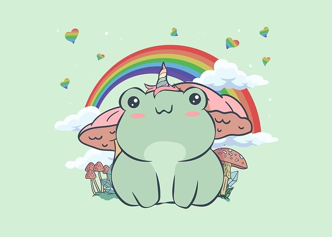Cottagecore Frog Unicorn
