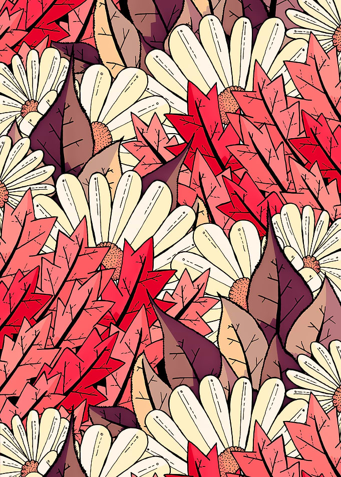 Pink red floral
