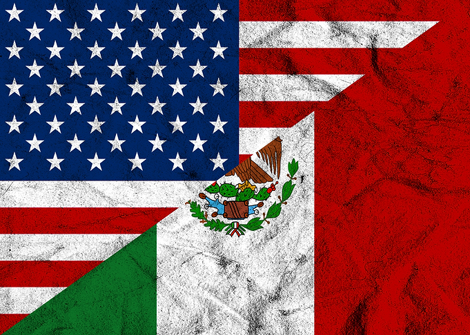 Vintage USA Mexico Flag