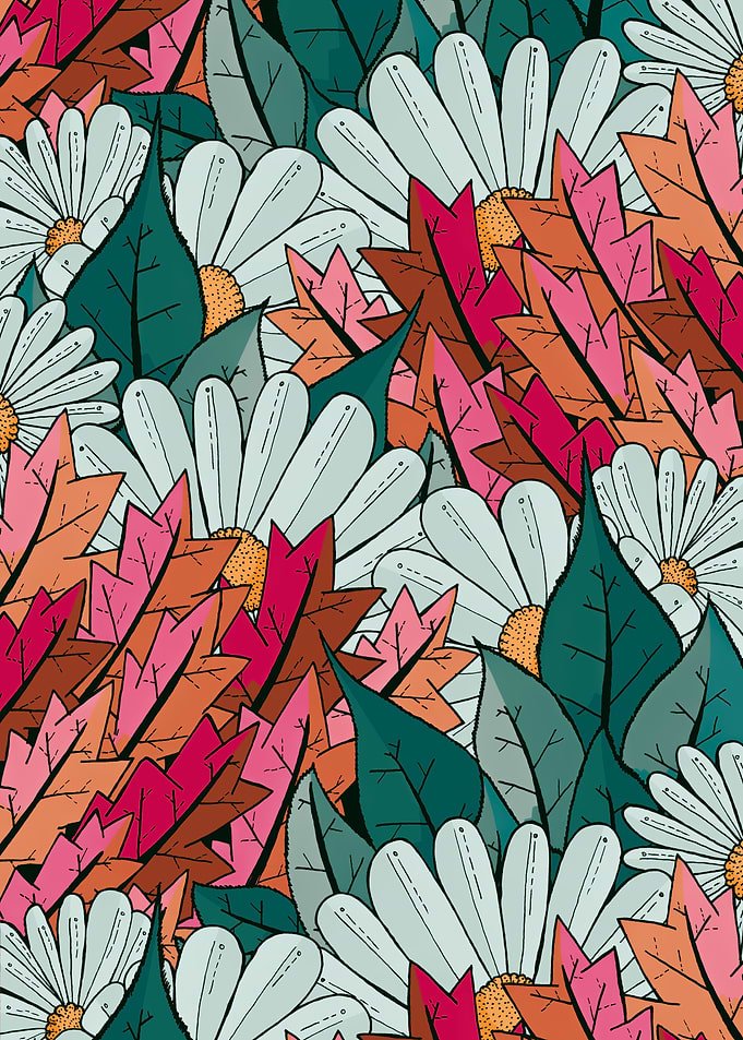 Green and pink leaf flower