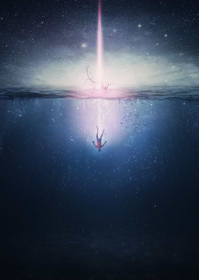 falling into the ocean