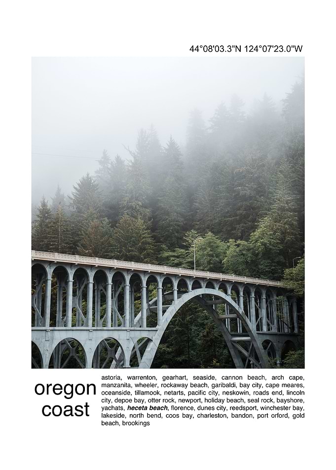 Oregon Coast Foggy Bridge