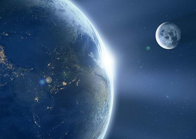 Space Earth Moon Universe