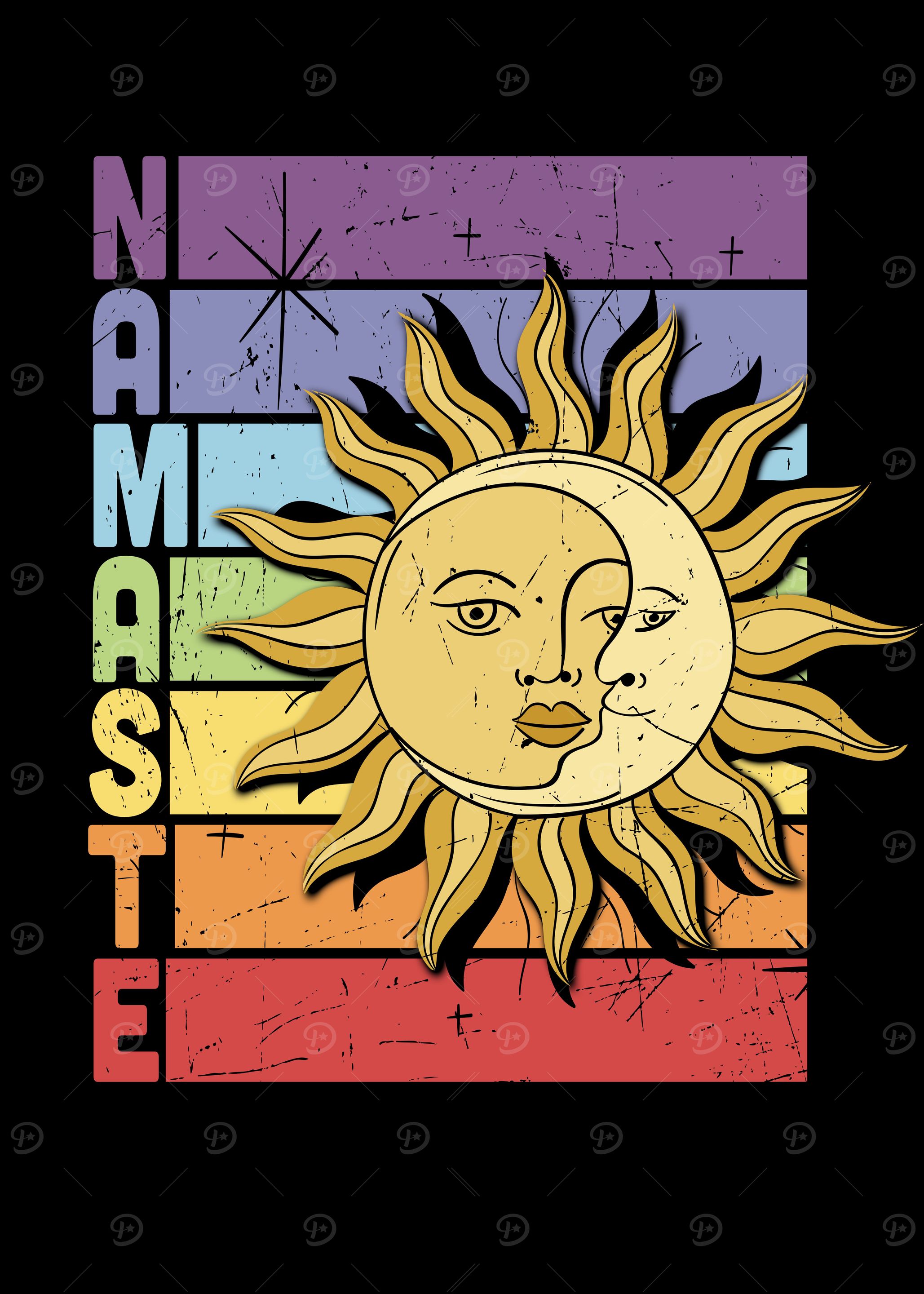 Yoga Namaste Retro WallArt