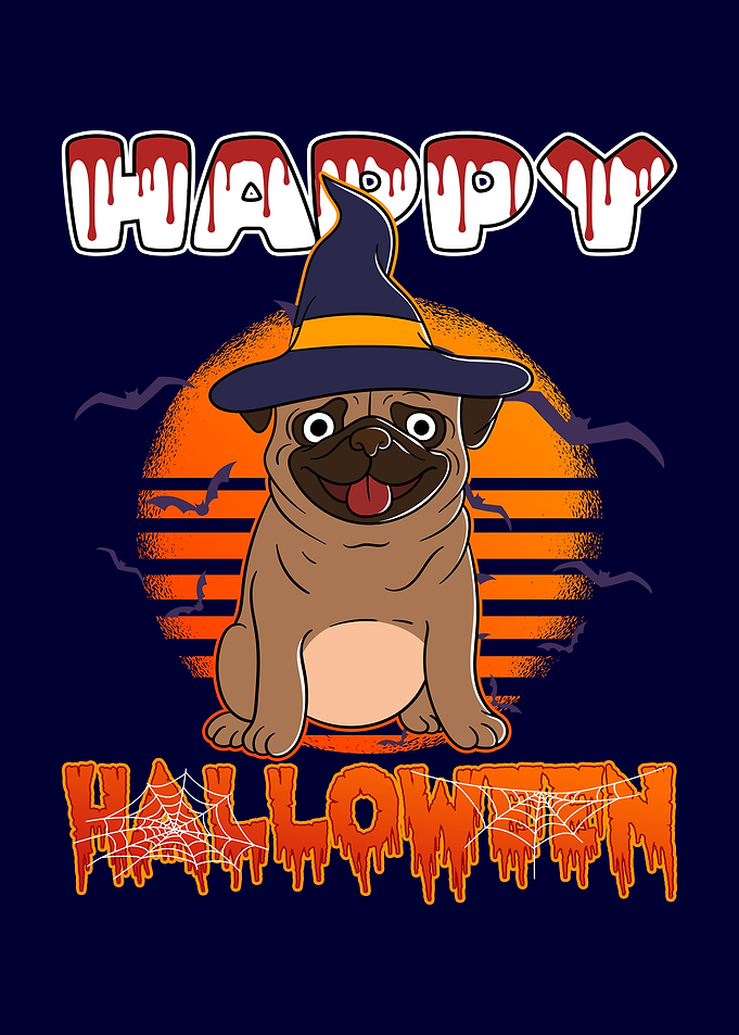 Halloween Witch Pug Dog