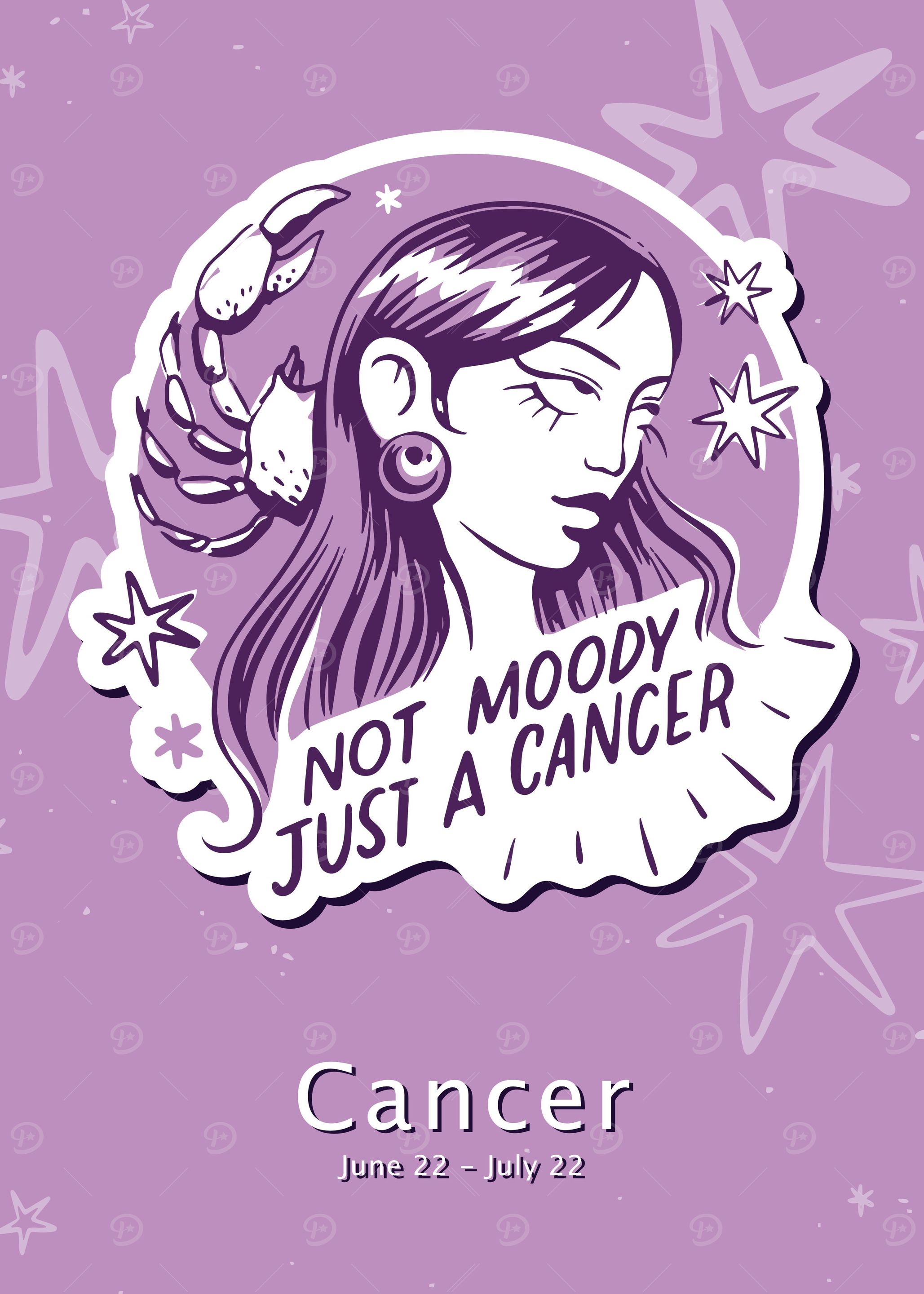 Cancer zodiac sign badge