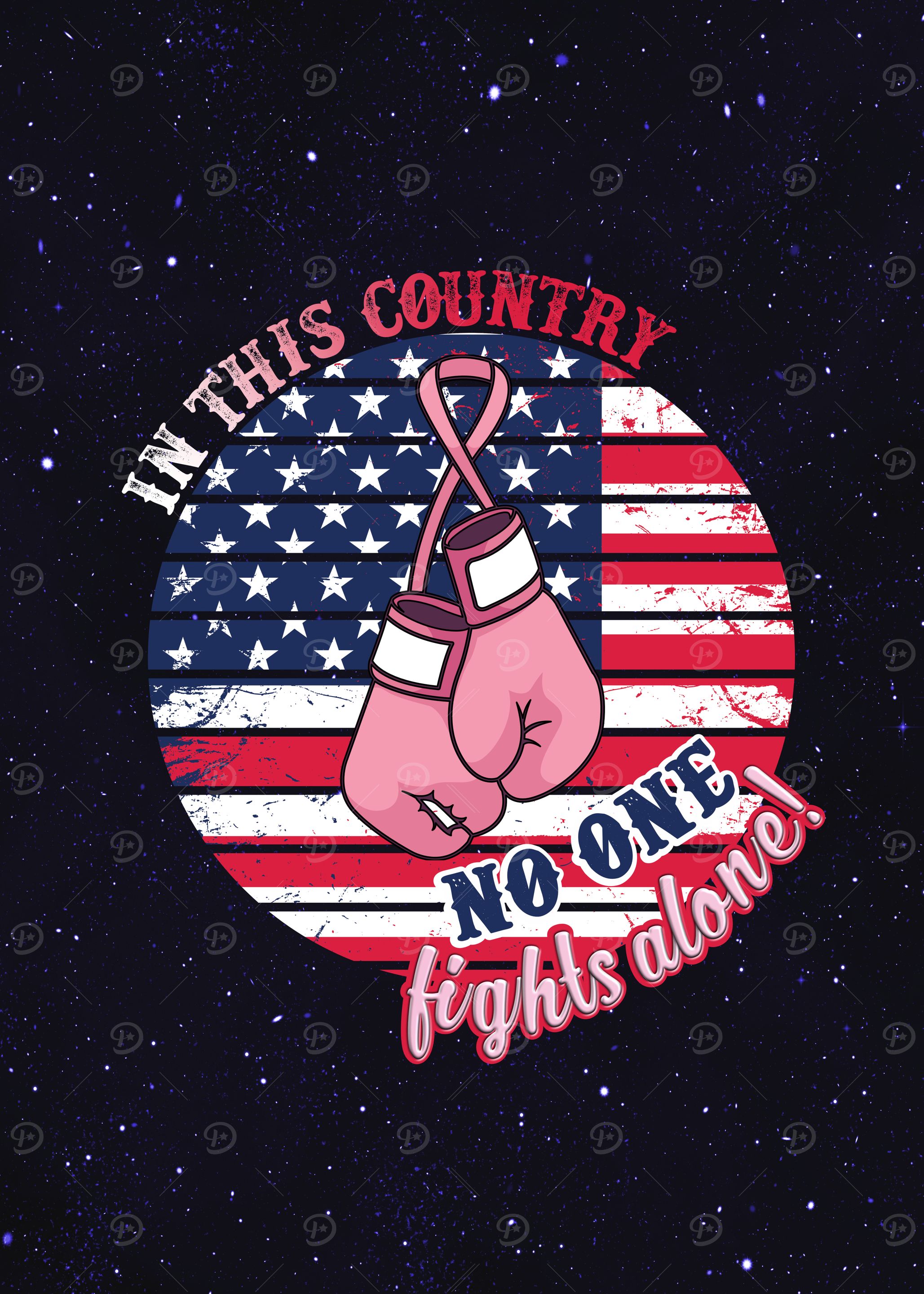 Breast Cancer USA Flag