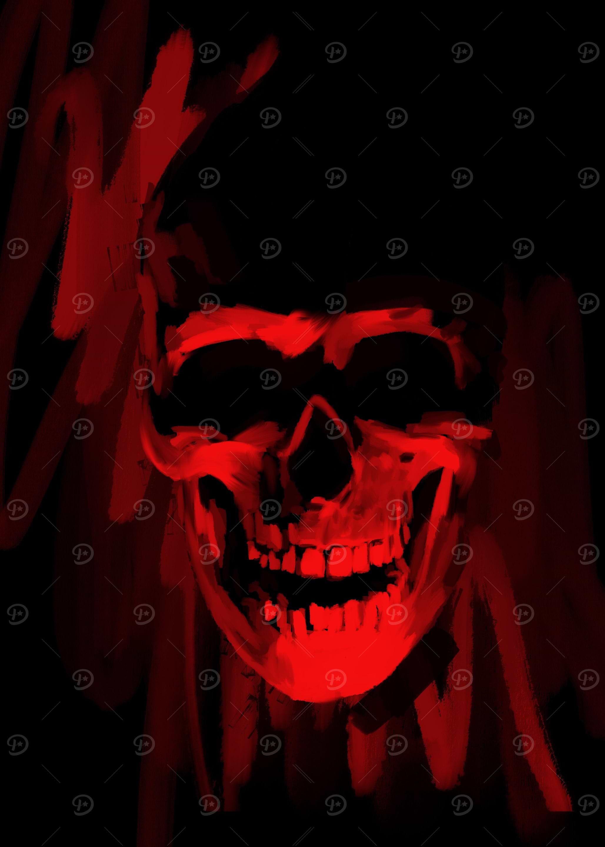 Painterly Red Skull