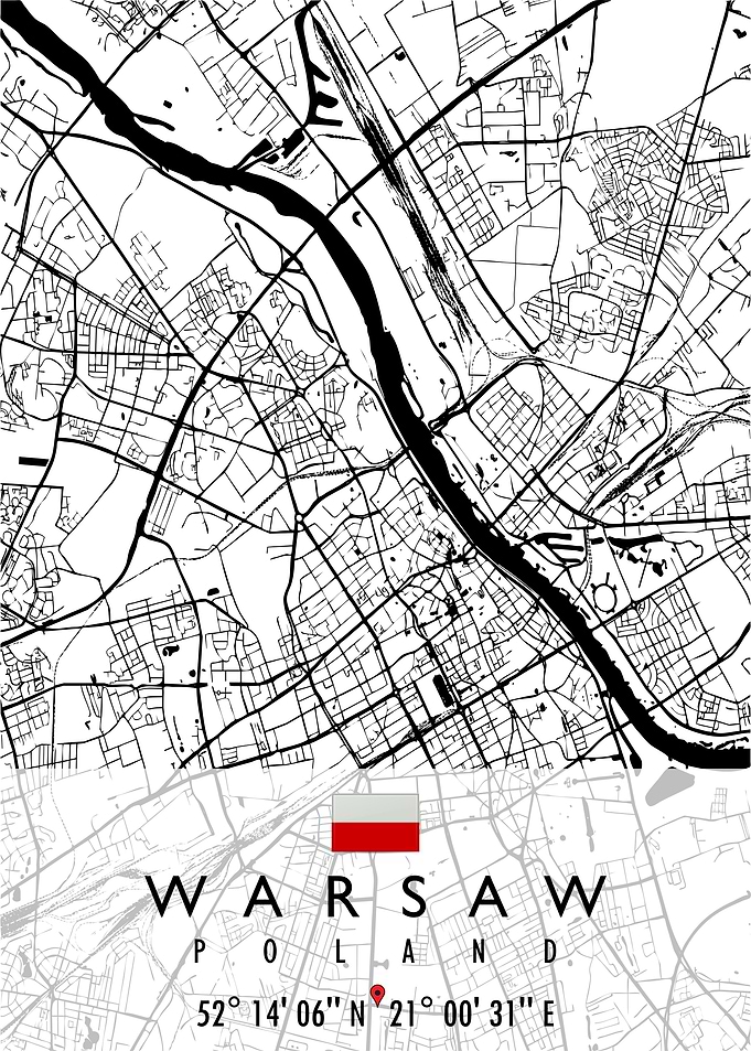 WARSAW MAP POLAND