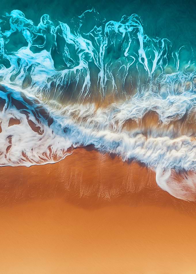 Aerial View Waves at Beach