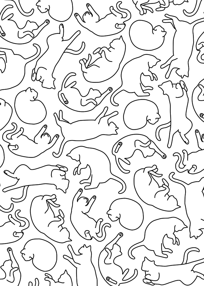 Simple sleeping cute cats