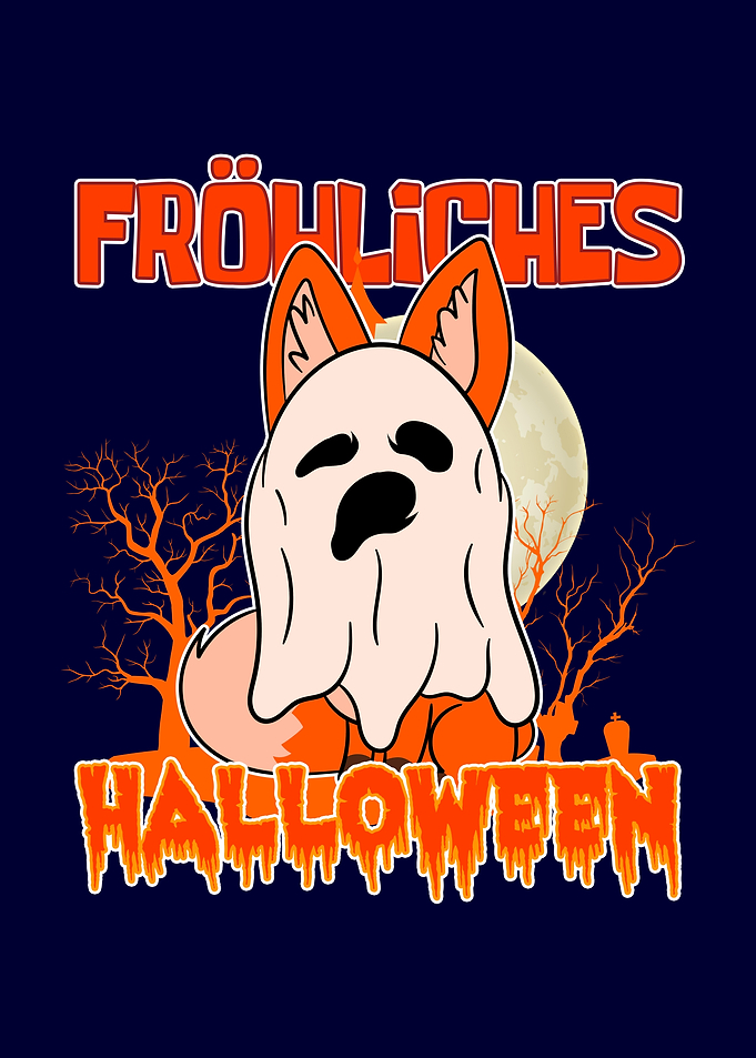 Spooky Halloween Corgi Dog