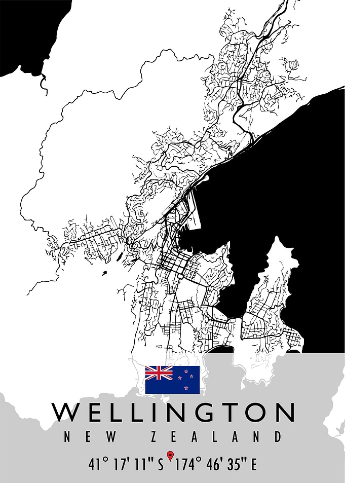 WELLINGTON MAP NEW ZEALAND