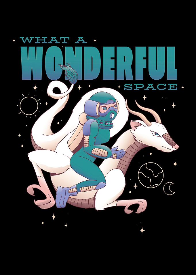 Astronaut riding goat