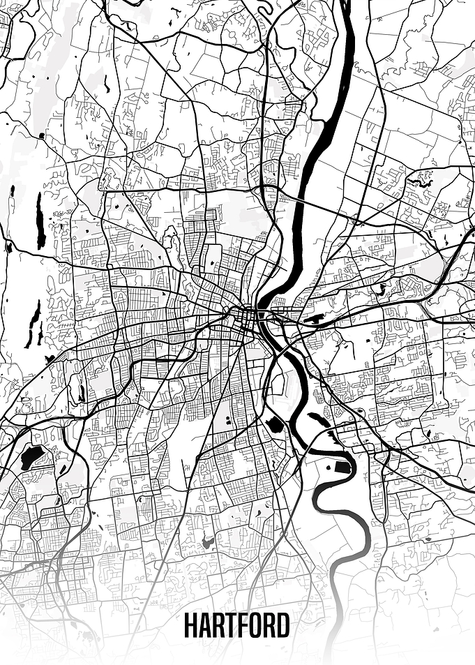 Hartford white map