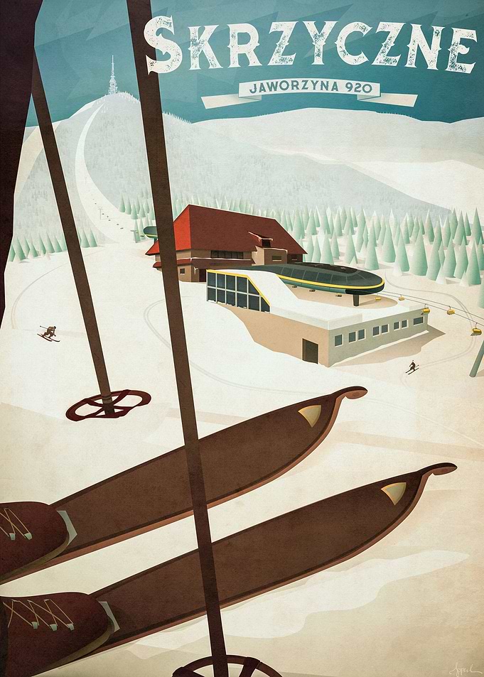 Ski retro poster