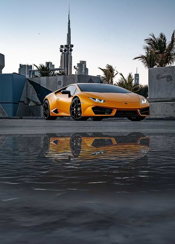 Lambo Water Reflection