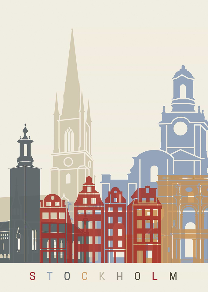 Stockholm skyline poster