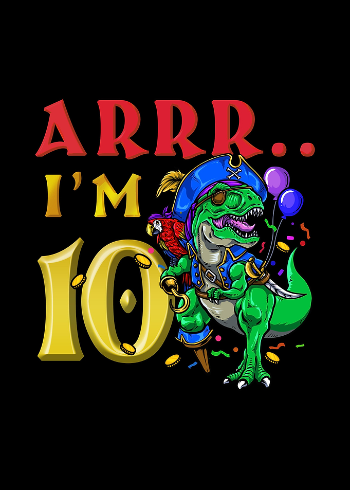 10th Birthday Pirate Dino