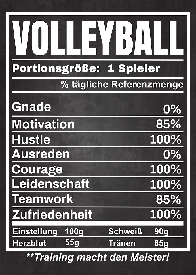 Volleyball Nutrition Facts