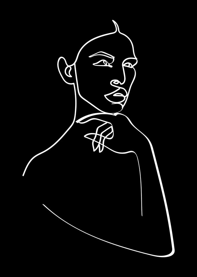Model Line Art Drawing