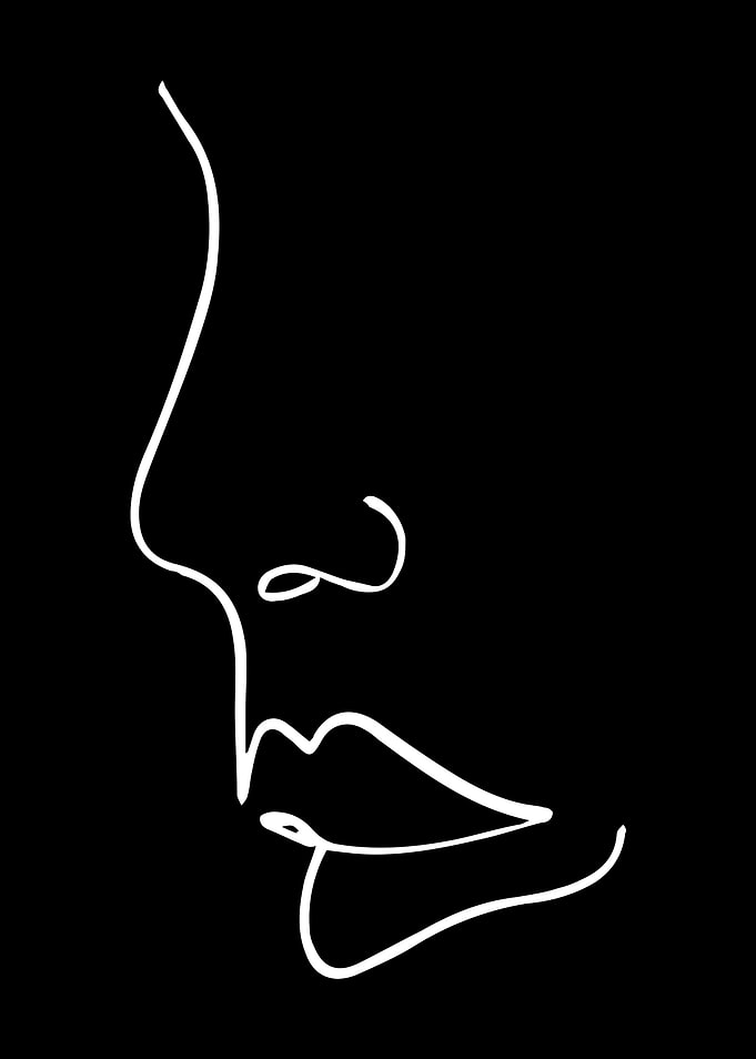 Lady Lips Line Art Simple