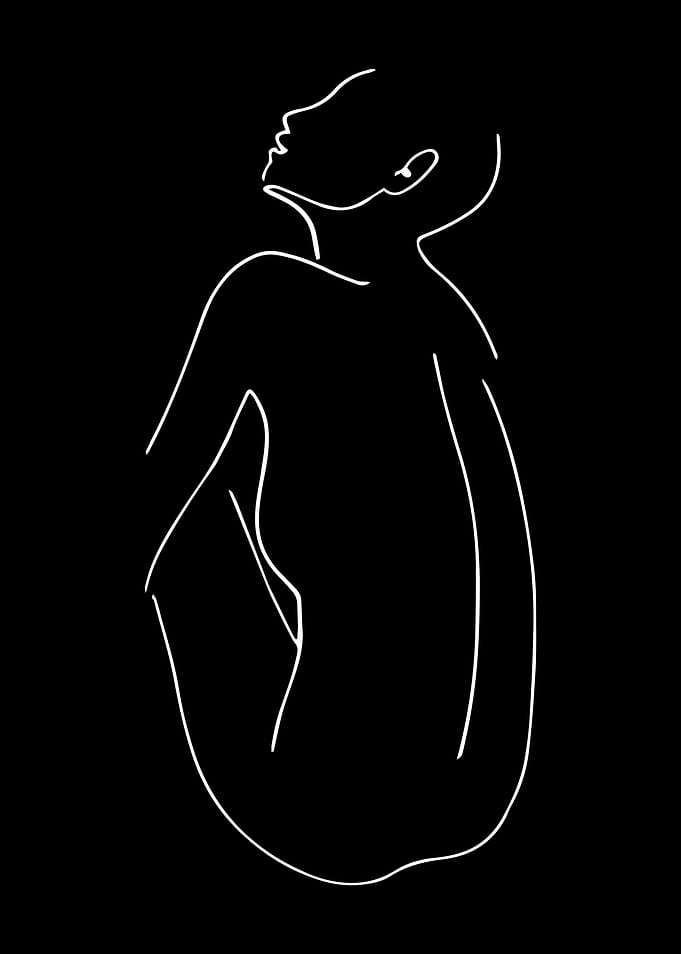 Backbone Woman Line Art