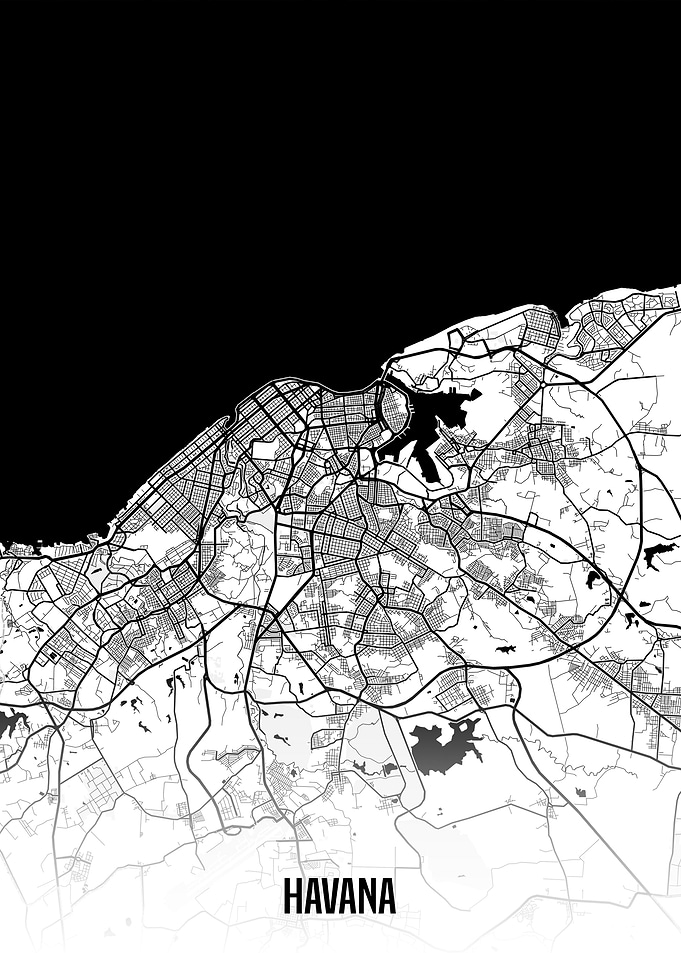 Havana white map