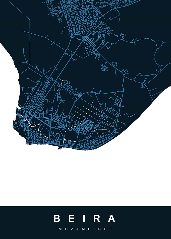 BEIRA City Map Mozambique