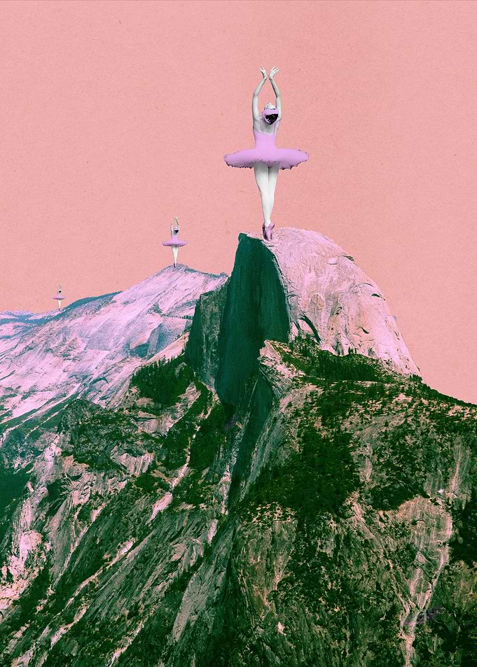 Ballet Dancer on Mountain