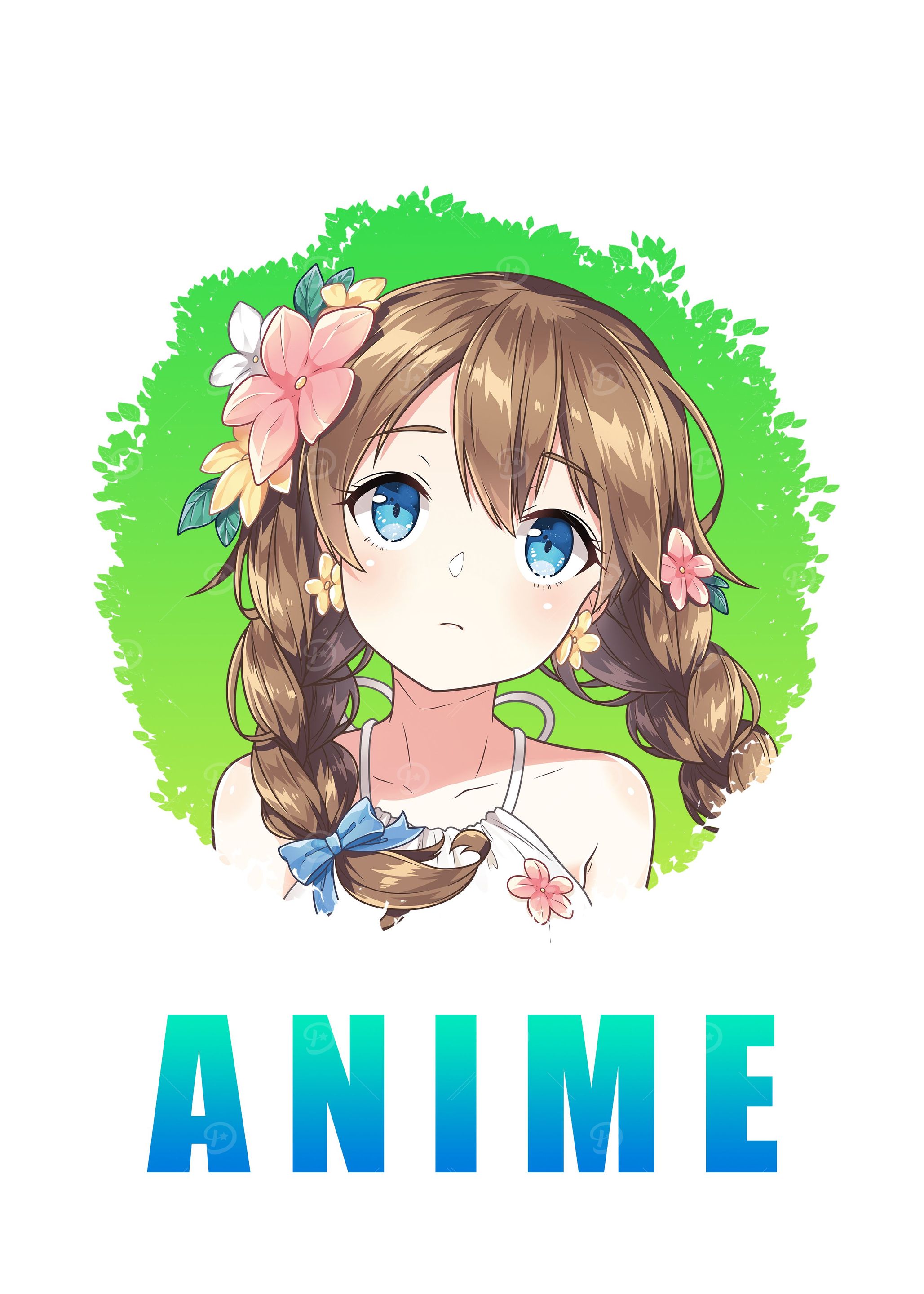 Anime Girl Art In White