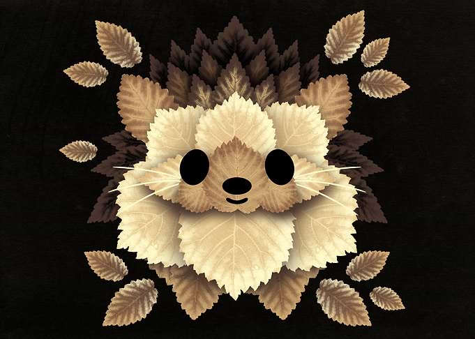 hedgehog of leaves